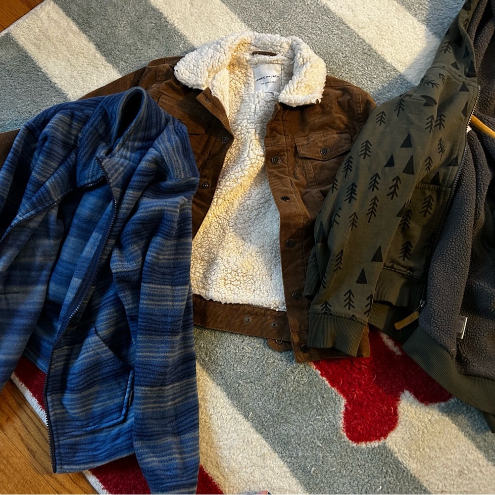 Janie and Jack Brown Sherpa-Lined Jacket